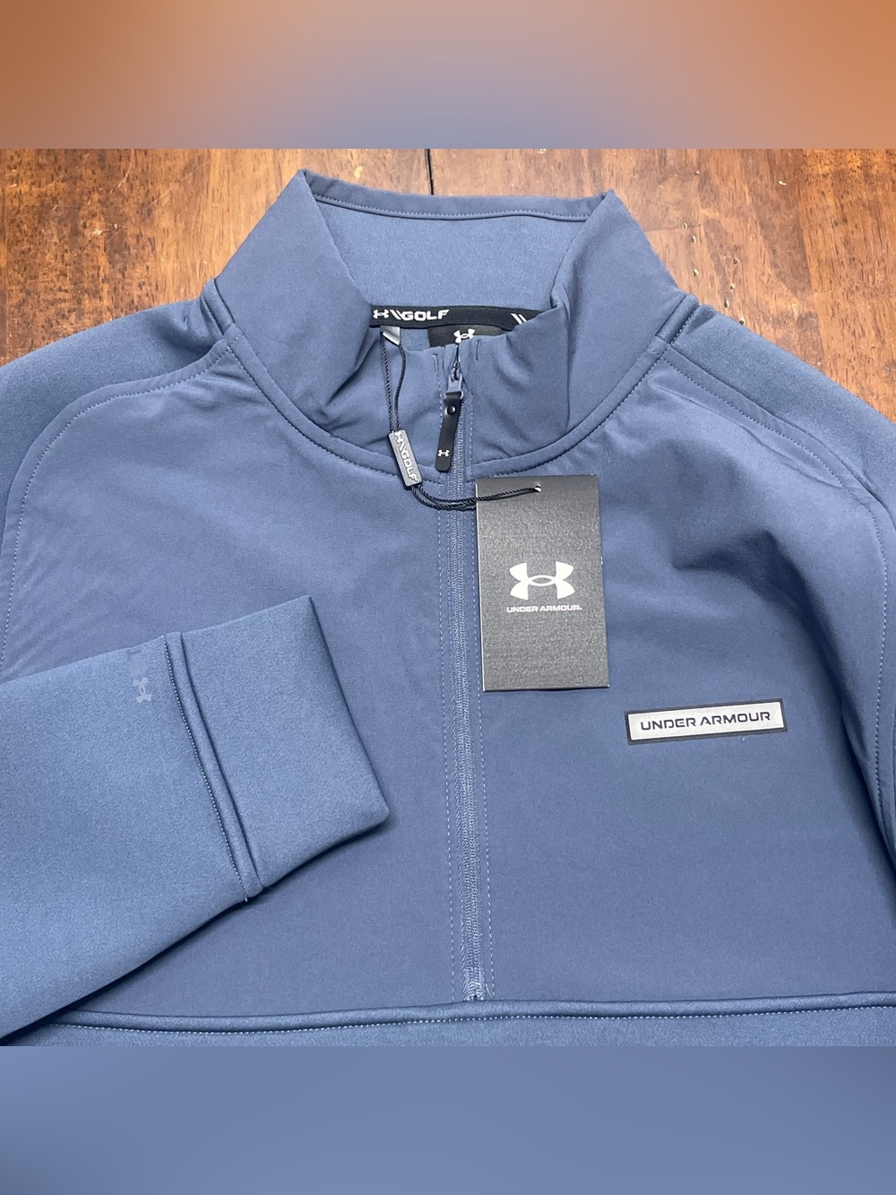 Under Armour Golf NWT Drive Pro Hybrid 1/2 Zip Pullover Large Storm MSRP $90